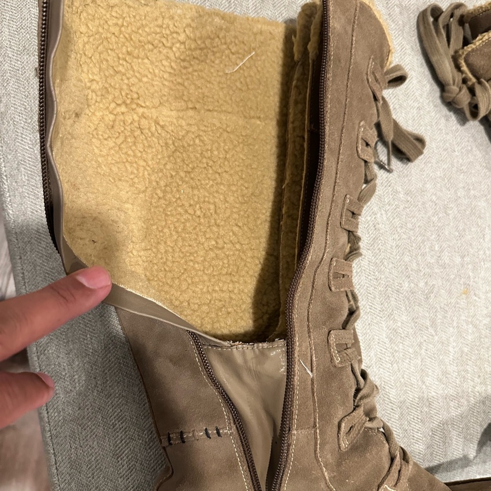 Timberland  Women’s Tall Boot Granby Leather Sherpa Waterproof Boots, Size 10 - Picture 11 of 12